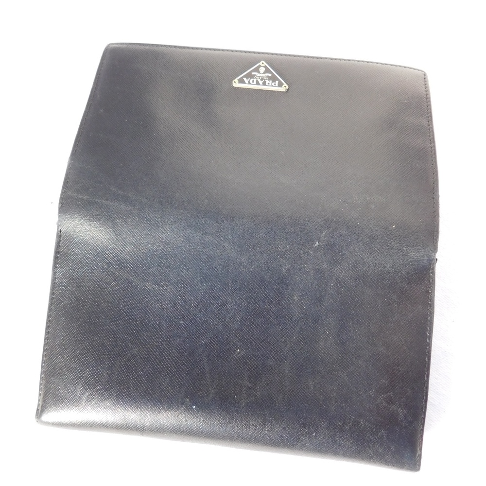 SOLD-AUTHENTIC PRADA LONE BI-FOLD WALLET BLACK - Picture 7 of 8